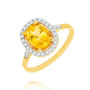 Goldring 585 Saphir 0,43 Karat Diamanten 0,14 Karat 