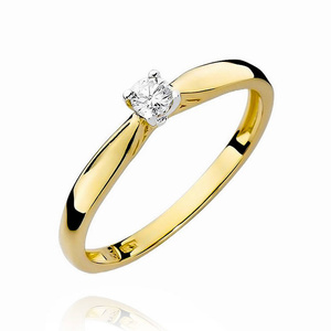Verlobungsring aus Gold mit einem 0,10-karätigen Diamanten