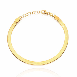 Armband gold band 585 breit adder glatt 4,5 mm Länge 17 - 19 cm