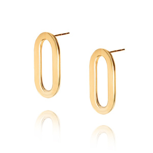 Gold 585 große Sicherheitsnadel-Ohrringe 