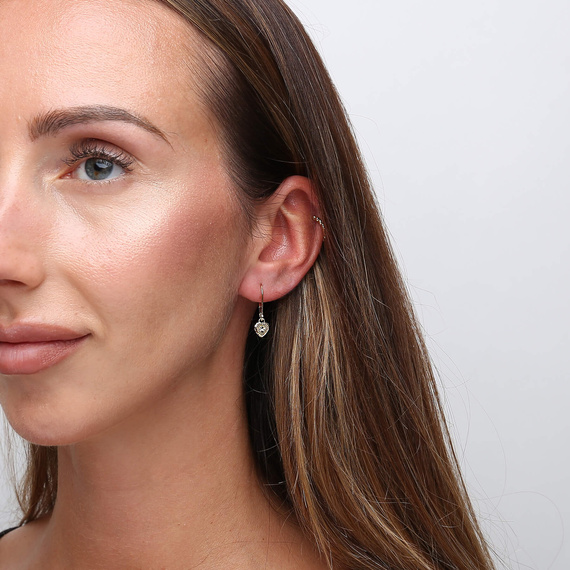 Goldherz Ohrringe 585 Anhänger durchbrochene englische Schließe