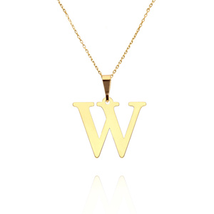 Gold-Anhänger 585 einfacher Buchstabe W Höhe 2 cm