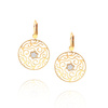 Gold 585 durchbrochene runde Ohrringe mit Zirkonen Englische Schließe