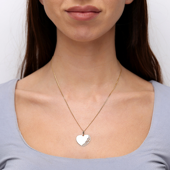 Gold 585 durchbrochener schlichter Herz-Anhänger