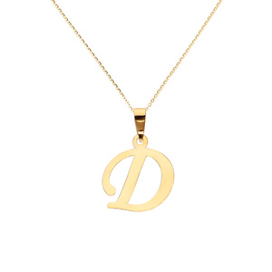 Gold-Anhänger 585 Buchstabe schräg D