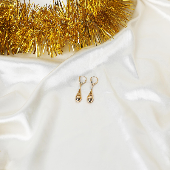 Goldanhänger Ohrringe 585 ovale durchbrochene englische Schließe