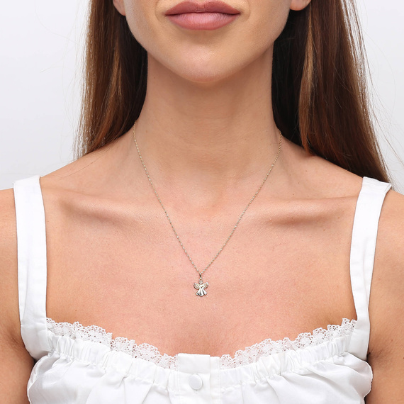 Gold-Engel-Anhänger 585 durchbrochener Engel mit Herz