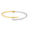 Gold starrer Kreis 585 Armreif Weiß- und Gelbgold Diamant halboffenes Scharnierarmband