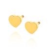Gold 585 schlichte Herz-Ohrringe zum Aufschrauben