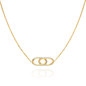 Gold Halskette 585 Zirkonia Anhänger Kette Knöchel 42 cm
