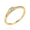 Verlobungsring aus Gold mit einem Diamanten von 0,08 Karat mit flacher Krone