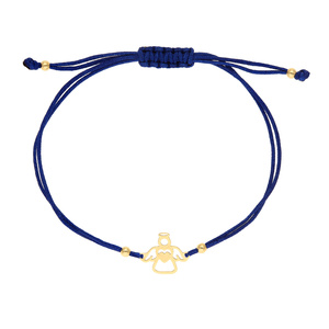 585 Goldarmband auf roter Kordel durchbrochenes Engelsarmband