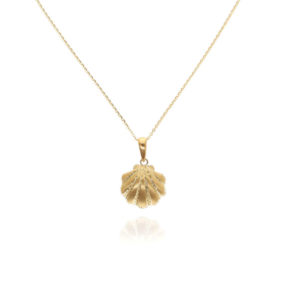 Gold-Diamant-Halskette 585 Muschel-Fußkettchen Kette