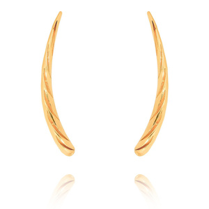 Goldfarbene Hornohrringe 585 große Anstecknadeln 