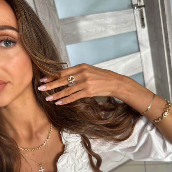 Goldring 585 Saphir 0,43 Karat Diamanten 0,14 Karat