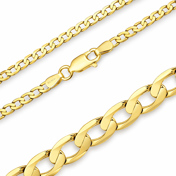 Herren-Goldkette 585 Panzerkette 3,1 mm Länge 50 cm