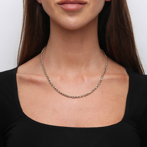 Goldkette 585 Iridiumgeflecht 3,7 mm Länge 45 cm