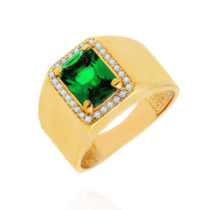 Gold 585 Diamant-Dreifachring mit weißen und schwarzen Diamanten 0,36 ct