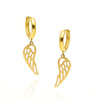 Goldanhänger Ohrringe 585 durchbrochene Engelsflügel mit Schnappverschluss