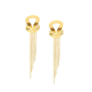Gold-Anhänger Ohrringe groß 585 lange Diamantkette 8 cm