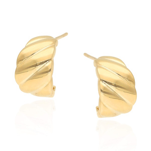 Gold 585 schlichte tropfenförmige Ohrringe