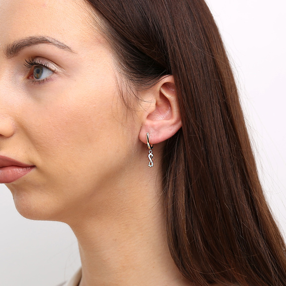 Goldanhänger Ohrringe 585 Unendlichkeit Zirkonia Englisch Verschluss