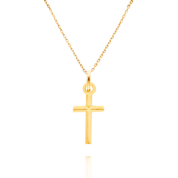 Goldanhänger 585 schlichtes schmales Kreuz 