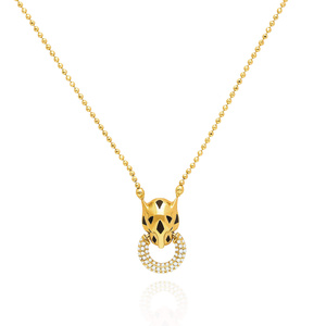 Goldkette Tiger 585 Zirkonia Kette mit Kugeln