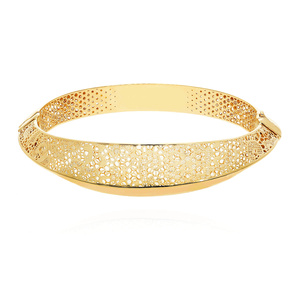 Gold 585 Frauen durchbrochene Armspange Armband steif dekorativ