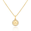 Goldklee-Anhänger 585 Kleeblatt Kreis Zirkonia