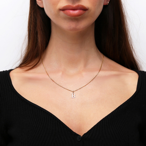 Goldanhänger 585 einfacher Kleinbuchstabe H