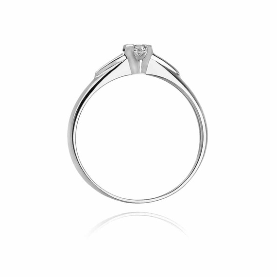 Gold Verlobungsring mit Diamant Weißgold 0,04 ct