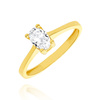 Gold 585 Verlobungsring oval zentraler Zirkon