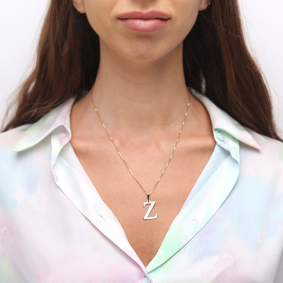 Gold-Anhänger 585 einfacher Buchstabe Z Höhe 2 cm