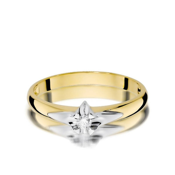 Gold Verlobungsring mit Diamant Weißgold 0,04 ct