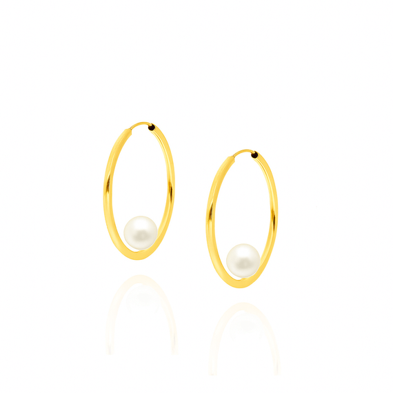 Gold 585 Perlenkette Ohrringe Anhänger Perlen Spange