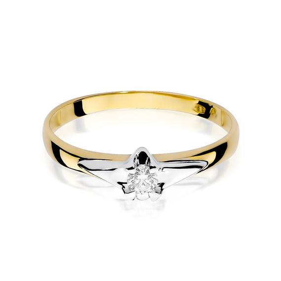 Gold Verlobungsring mit Diamant Weißgold 0,10 ct