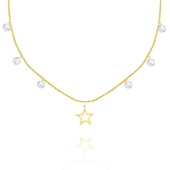Gold Star und Zirkonia 585 Jasmine Halskette