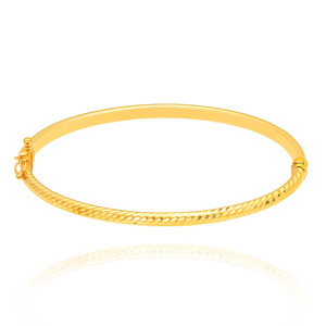 Gold 585 diamond twist circle starrer Armreif mit Schnappverschluss