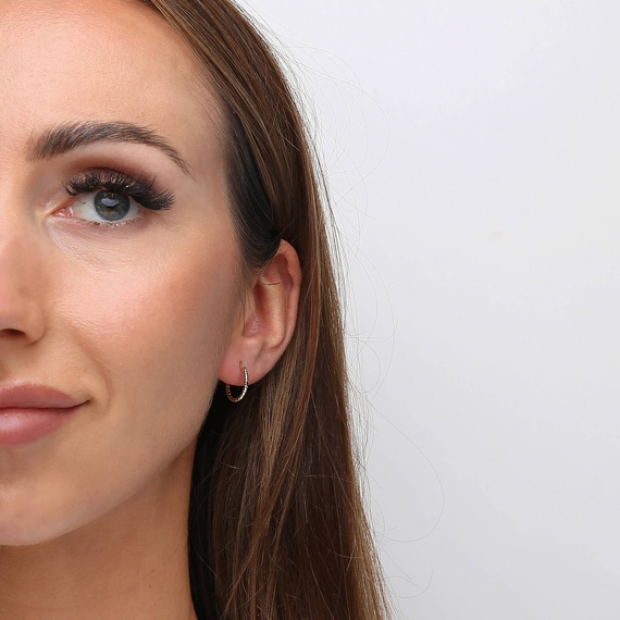 Gold 585 Diamant-Reifenohrringe Durchmesser 2 cm