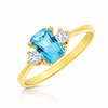 Goldring 585 Saphir 0,43 Karat Diamanten 0,14 Karat