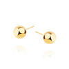 Goldene schlichte Kugelohrringe 4 mm mittelgroßer Ohrstecker