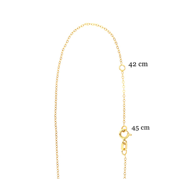 Festliche Goldkette 585 Blumen mit Zirkonia am Verschluss 40 - 43 cm