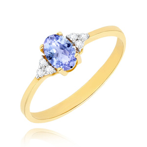Goldring 585 Saphir 0,43 Karat Diamanten 0,14 Karat