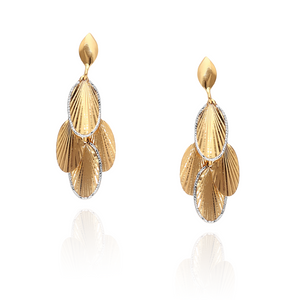 Gold 585 Diamant Blatt Anhänger Ohrringe auf Post