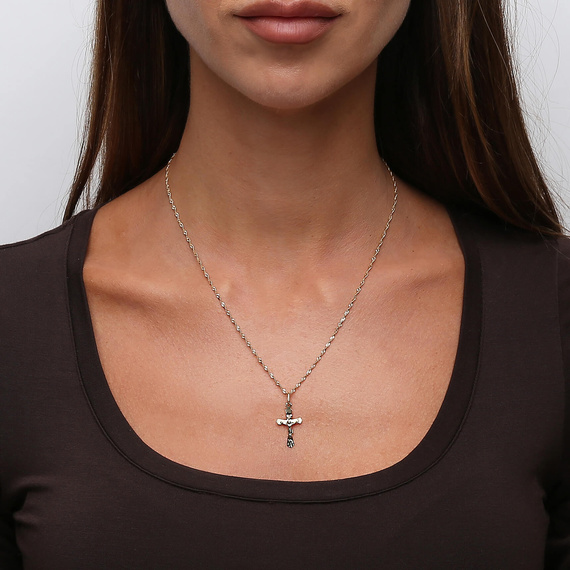 Gold-Diamant-Anhänger 585 Jesus am Kreuz