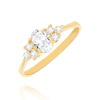 Goldring 585 ovaler zentraler Zirkonia und kleinere an den Seiten