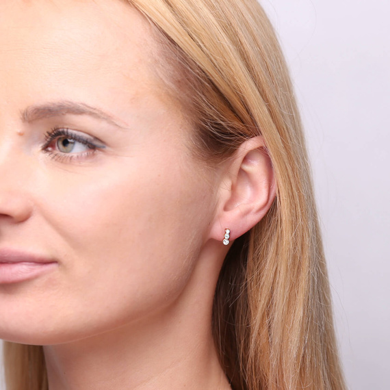 Gold 585 Komma-Ohrringe mit Zirkonen