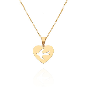 Gold Herz Anhänger 585 Schwalbe Höhe 1,8 cm