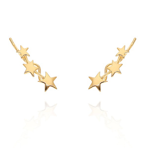 Gold-Ohrringe 585 glatte Sterne